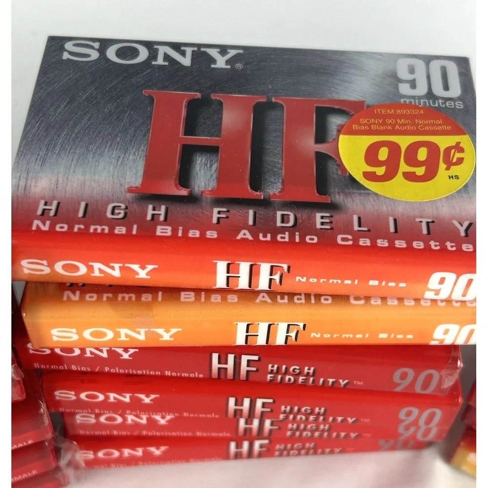 Sealed Lot Of 15 Sony HF High Fidelity Cassette Tapes 120 90 Normal Bias Blank